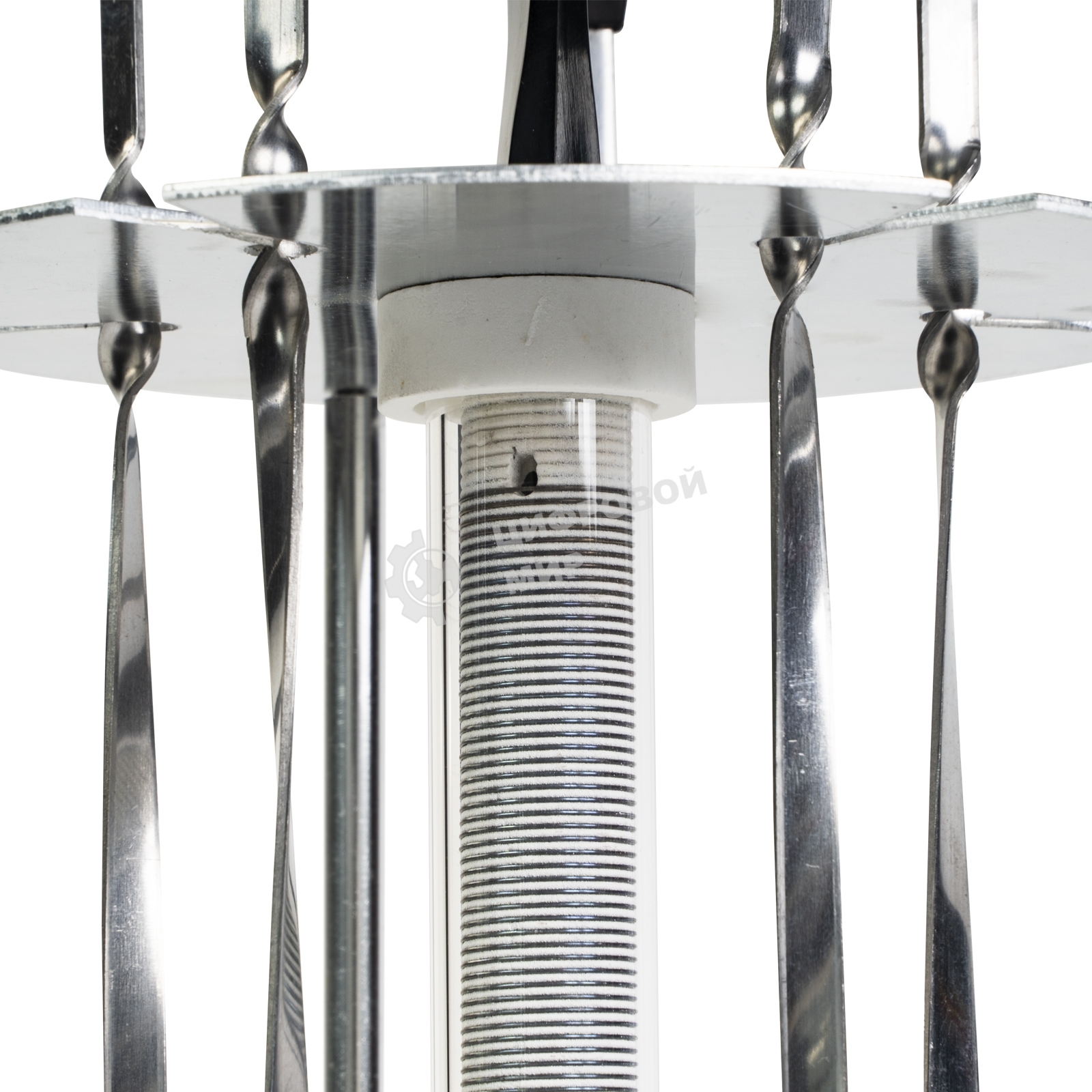 Шашлычница электрическая Galaxy Line GL 2610, серый, 1000 Вт, 5 шампуров из высококачественной нержавеющей стали, автоматическое вращение шампуров на 360°, долговечный керамический нагревательный элемент, защитный кожух из пищевого алюминия