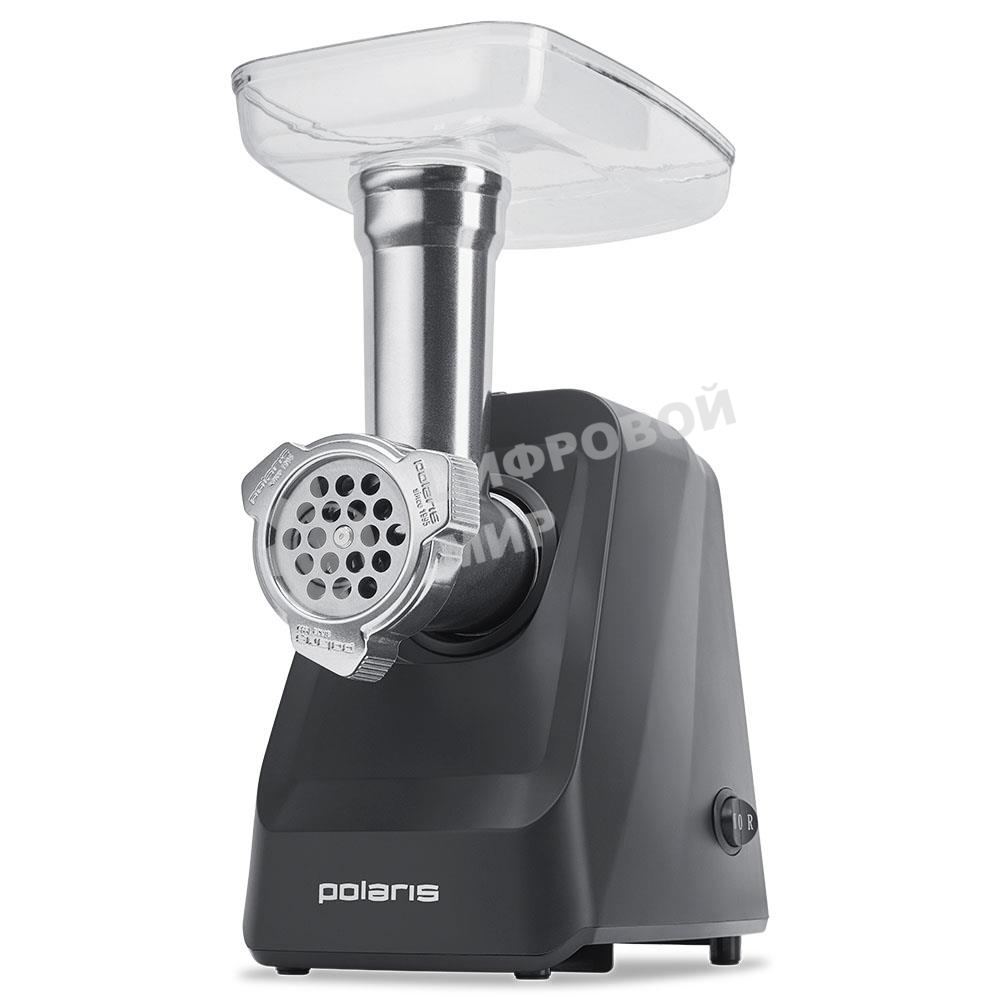 Мясорубка электрическая Polaris PMG 2078 RUS черный, 2000 Вт, 2.5 кг/мин, реверс, защита от перегрузки, насадки - 4