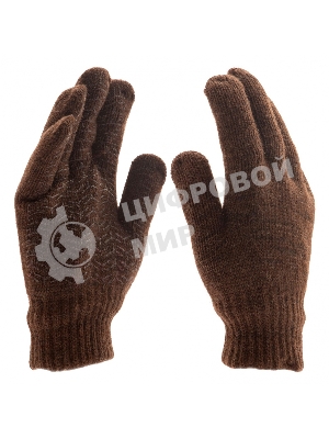 Перчатки трикотажные Сибртех двойные, верблюжья и овечья шерсть, ПВХ покрытие