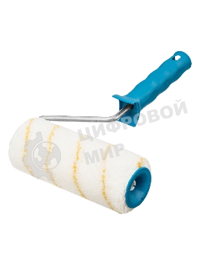 Валик в сборе Matrix полиакрил желтая полоса, 180 мм, ворс 12 мм, D 48 мм, D ручки 8 мм