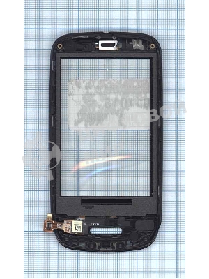 Сенсорное стекло (тачскрин) для Huawei Ideos X3, черное c рамкой