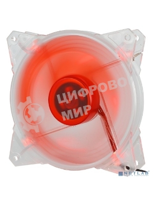 Вентилятор для корпуса Crown CMCF-12025S-1210 прозрачный/красный, 120 мм, 1650 об/мин, 28 дБ, 3 pin