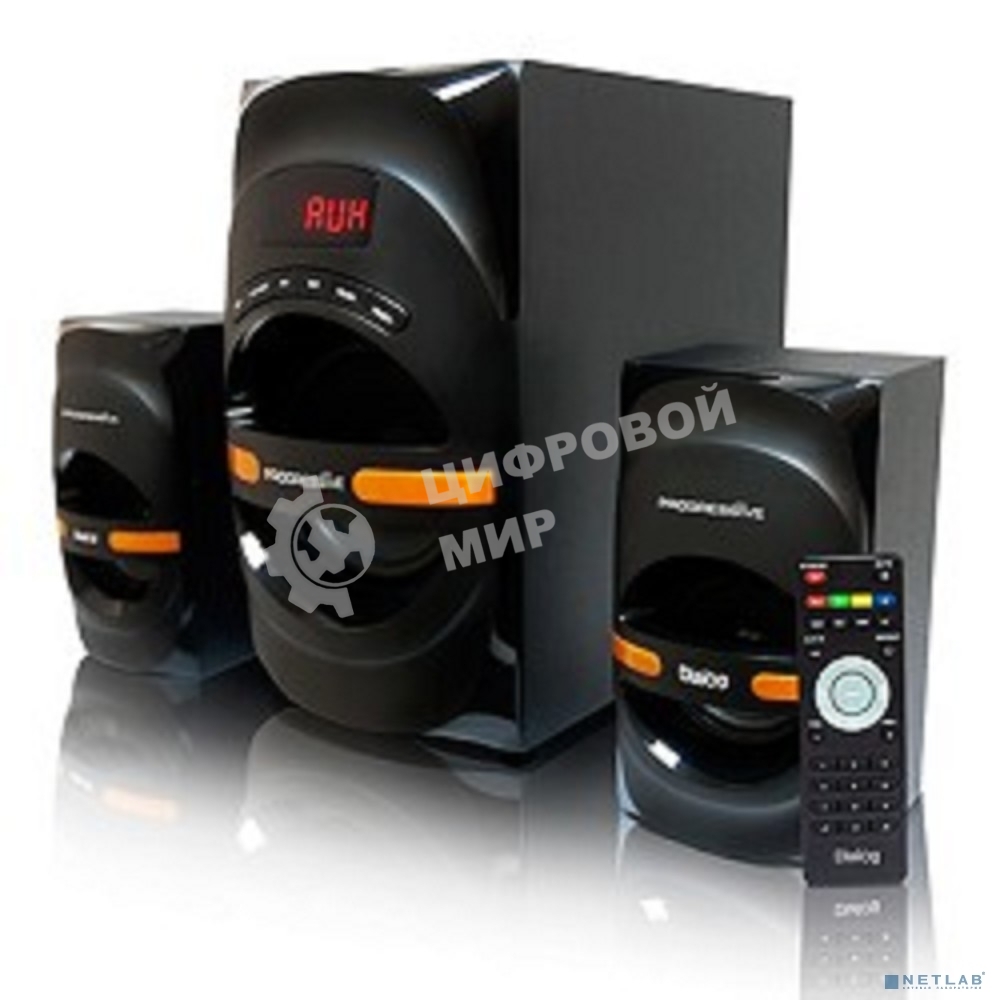 Акустическая система Dialog Progressive AP-210B BLACK 2.1, 30W+2*15W RMS, Bluetooth, USB+SD reader