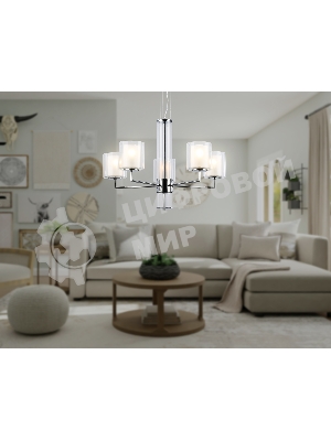 Люстра Ambrella light LH56001/5 СH/FR хром/белый матовый E14*5 max 40W D640*1260
