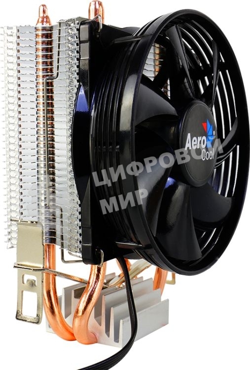 Кулер для процессора AeroCool/Formula Verkho 2 серебристый, 90 мм, алюминий/медь, 2000 об/мин, 25 дБ, 4 pin, 110 Вт, 125 мм