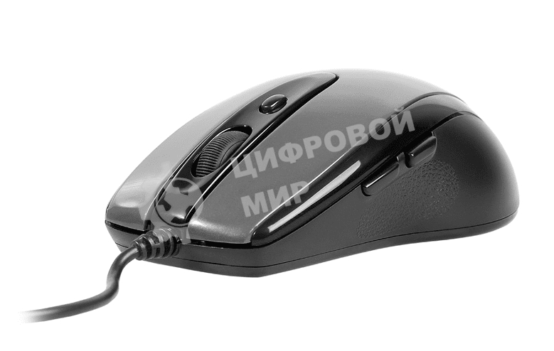 Мышь проводная A4Tech N-708X серый глянец/черный, 1600 dpi, USB, кнопки - 6