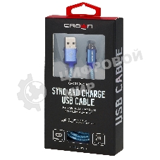 Кабель Crown USB - microUSB CMCU-3072M blue