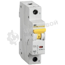 Выключатель автоматический однополюсный ВА47-60M 1Р 25А 6кА С MVA31-1-025-C IEK