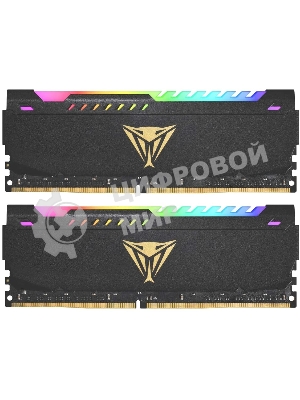 Оперативная память Patriot Viper Steel, DDR4, 16GB (2x8GB), 3200MHz, CL18, DIMM, с радиатором, RGB, черный