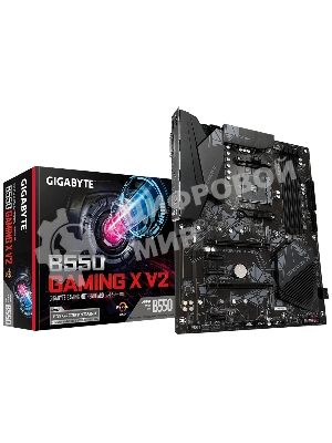 Материнская плата Gigabyte B550 GAMING X V2, AM4, AMD B550, 4xDDR4, 4xSATA, 2xM.2, 1xPCI-E 4.0 x16, 1xPCI-E 3.0 x2, 1xHDMI, 1xDVI-D, 1x 1Gb LAN, 1xUSB 3.2 Gen 2, 3xUSB 3.2 Gen 1, 2xUSB 2.0, 3x3.5 мм, 7.1, Standard-ATX