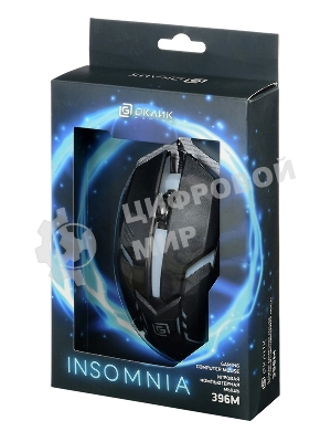 Мышь проводная Oklick 396M INSOMNIA черный, 1000 dpi, USB, кнопки - 3