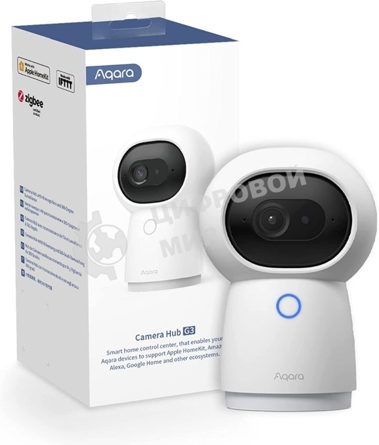 Камера AQARA Camera Hub G3/Камера+ управления/Управление жестами/Камера 360/2K 2304х1296p/Протокол связи:Zigbee/WiFi/Питание:USB-C/белый CH-H03