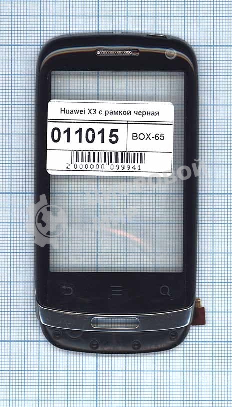 Сенсорное стекло (тачскрин) для Huawei Ideos X3, черное c рамкой