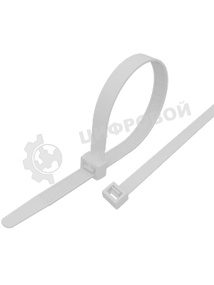 Хомут-стяжка кабельная нейлоновая Rexant 300 x 4,8 мм, белая, упаковка 100 шт.