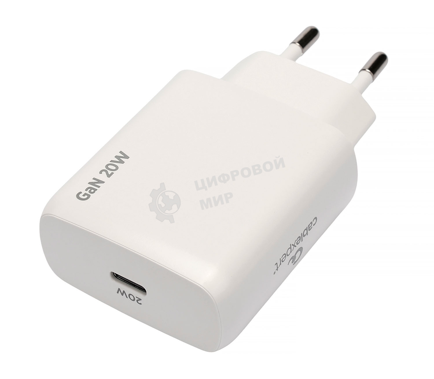 Зарядное устройство Cablexpert MP3A-PC-59, 20Вт GaN, 3А, QC4.0/PD, 1xType-C, белый, пакет