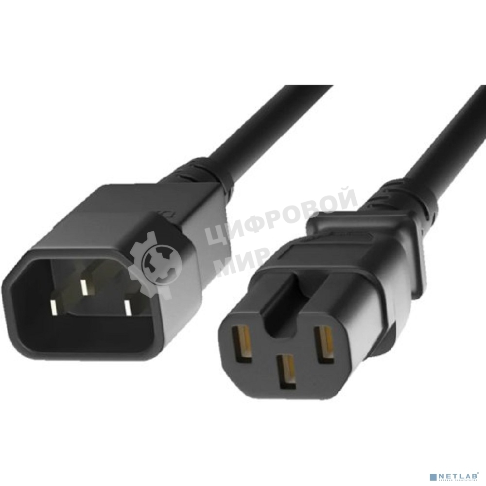 Кабель питания KS-is KS-857B-1.5 IEC-C14 - IEC-C15 1.5м черный