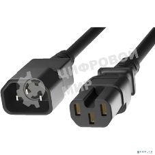 Кабель питания KS-is KS-857B-1.5 IEC-C14 - IEC-C15 1.5м черный