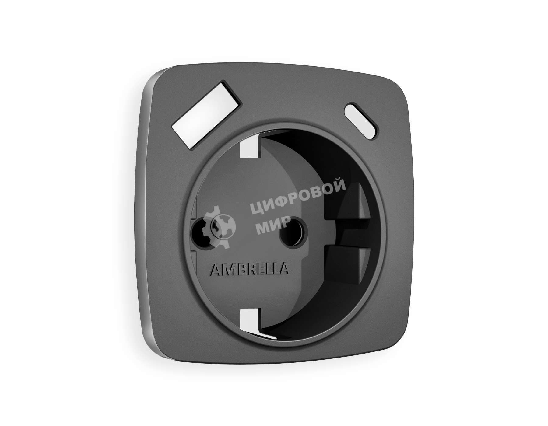Лицевая панель OMEGA (Антрацит серый) для электрической розетки с/з со шторками 2USB A+C QUANT OP6600