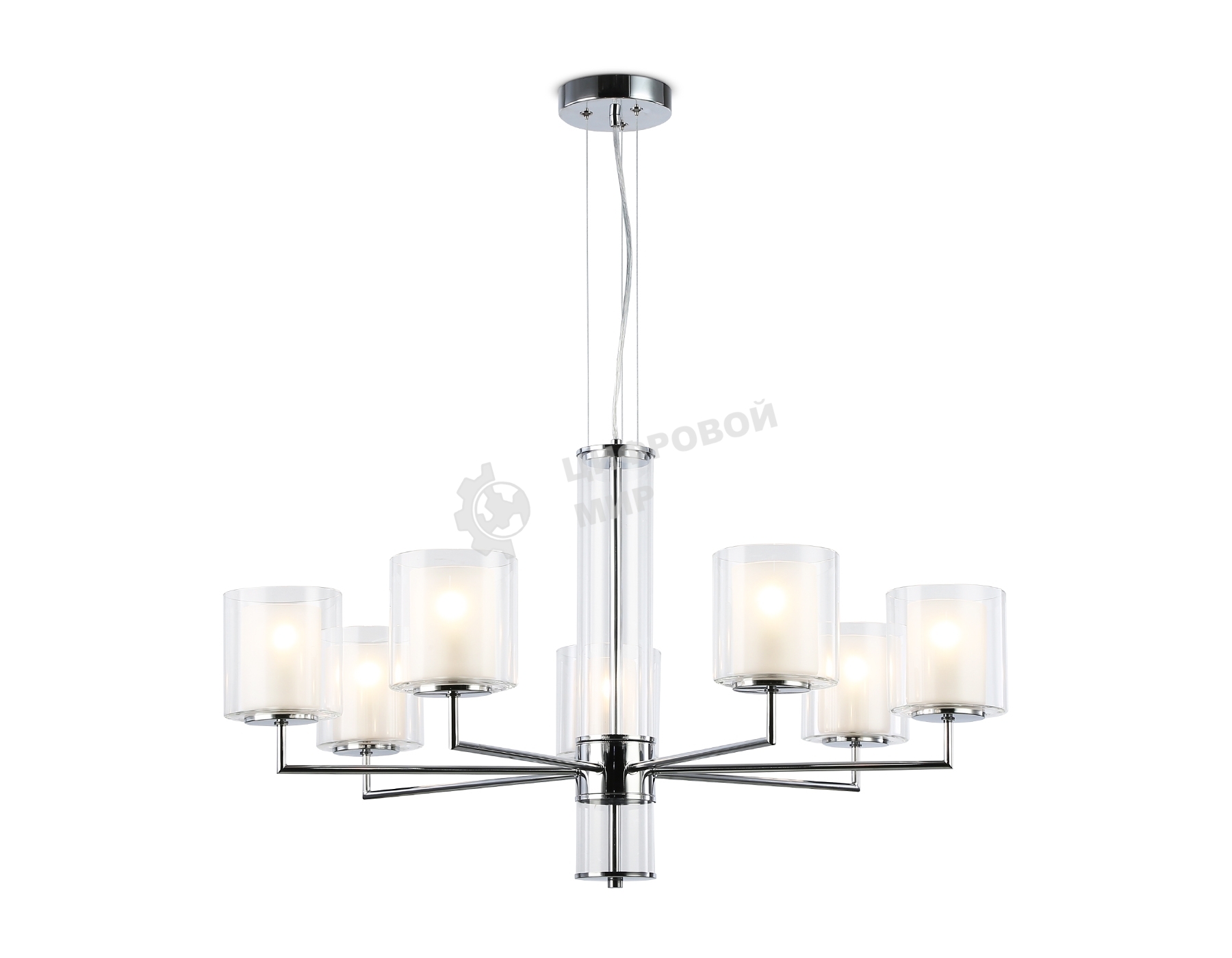 Люстра Ambrella light LH56003/7 СH/FR хром/белый матовый E14*7 max 40W D790*1260