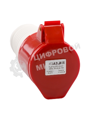 Розетка кабельная 225 32А 380AC 3P+PE+N 6ч IP44 КЭАЗ 222753