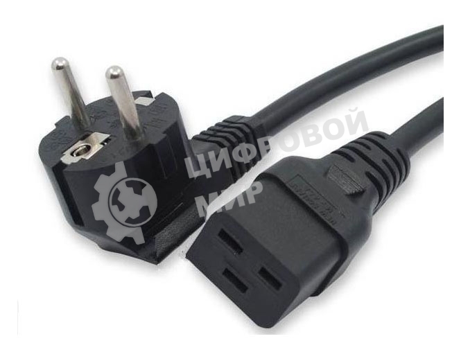 Кабель питания Hyperline PWC-IEC19-SHM-1.8-BK (Shucko+C19) (3x1.5), 1.8м