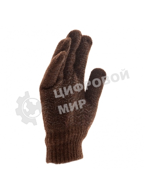 Перчатки трикотажные Сибртех двойные, верблюжья и овечья шерсть, ПВХ покрытие