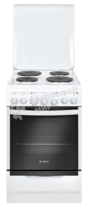Плита электрическая Gefest 5140-02 белый, конфорок 4 шт, духовка 55 л, 50 см x 85 см x 58.5 см