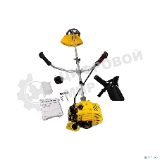 Газонокосилка Champion Т433 Мощность двигателя 1.25/1.7 кВт/л.с, Вес без режущей насадки 8,2 кг, Объем двигателя 42,7 см3, Объем топливного бака 950 мл, Максимальный расход топлива 610 г/кВт•ч/мл/ч, Тип рукоятки U-образная, штанга прямая Разъемная, Длина 