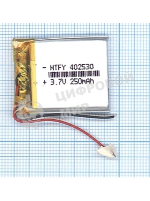 Аккумулятор Li-Pol (батарея) 4x25x30мм 2pin 3.7V/250mAh
