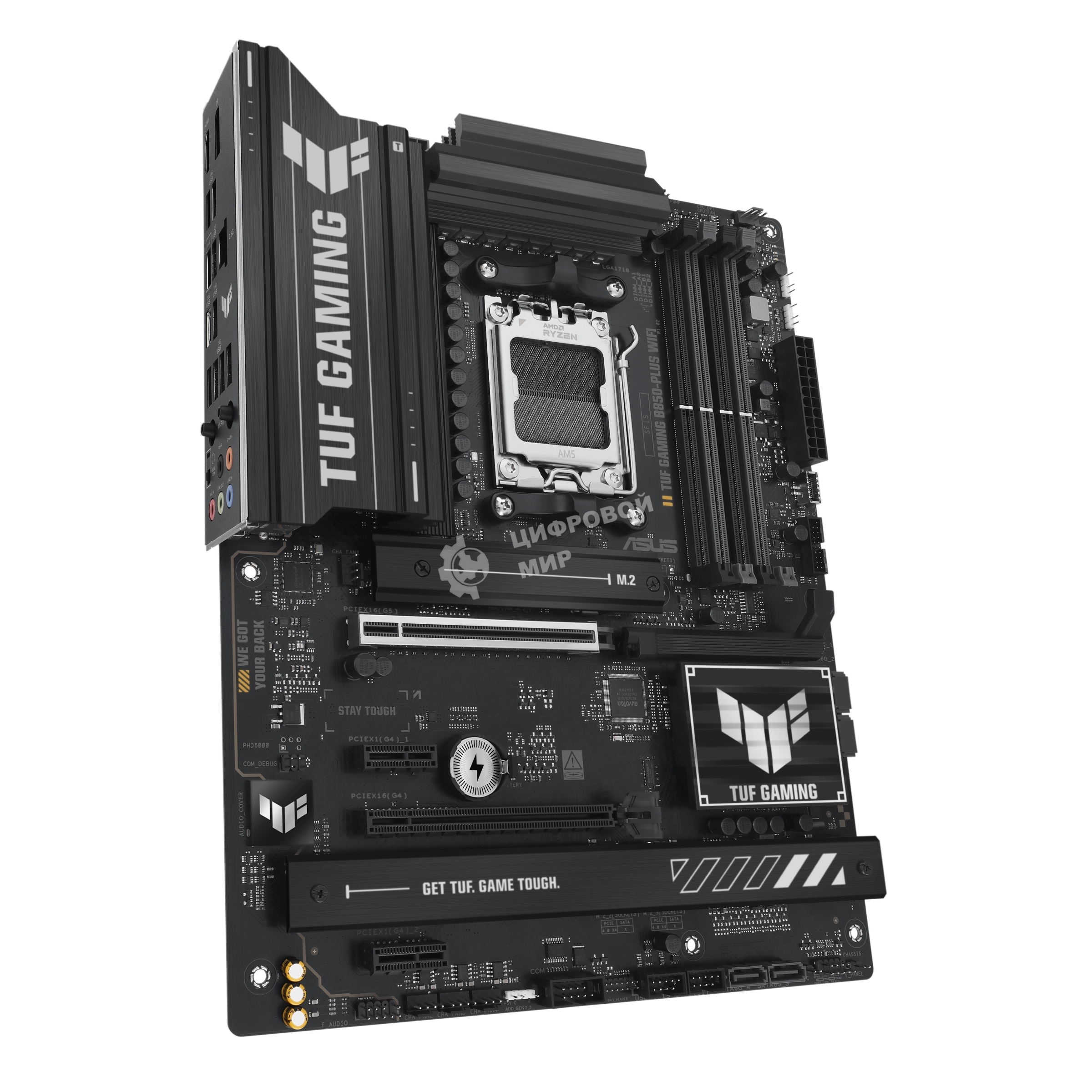 Материнская плата ASUS TUF GAMING B850-PLUS WIFI, Socket AM5, AMD B850, 4xDDR5, 4xSATA, 3xM.2, 1xPCIe 5.0 x16, 1xPCIe 4.0 x16, 2xPCIe 4.0 x1, 1xHDMI, 1xDP, 1x 2.5Gb LAN, Wi-Fi 7, 3xUSB-A 10Gbps, 4xUSB-A 5Gbps, 1xUSB-C 20Gbps, 2xUSB-A 2.0, 5x3.5 мм, 7.1, A