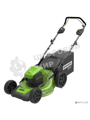 Газонокосилка аккумуляторная GreenWorks GD60LM46HPK4, 60 В, 4 Ач