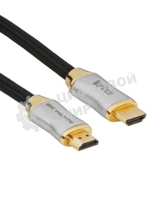 Кабель HDMI Wize WAVC-HDMIRA-2M 2 м., v.2.0b, 19M/19M, 4K/60 Hz 4:4:4, 26 AWG, HDCP 1.4, HDCP 2.2, Ethernet, позол.угловой разъем, экран, черный, пакет