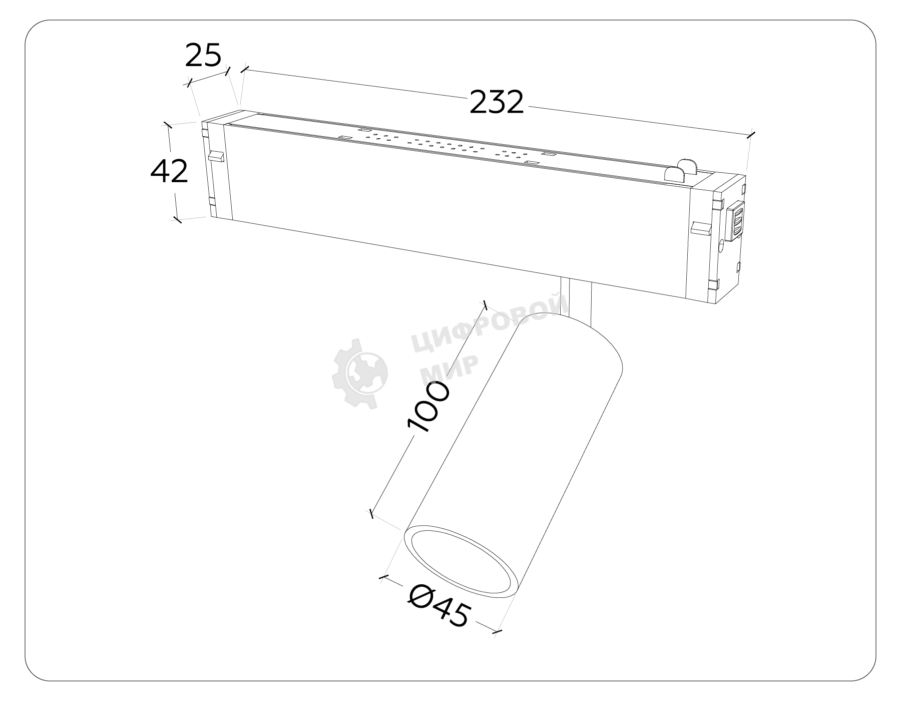 Управляемый светодиодный светильник для шинопровода Magnetic Ambrella light GL1212 BK черный IP20 12W 3000K-6400K 220V 36° D45*100 (Без ПДУ)