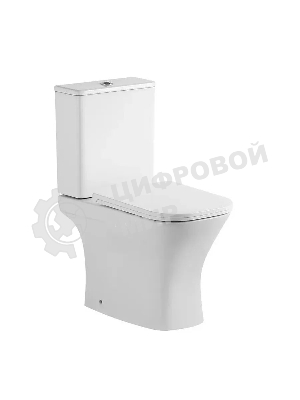 Унитаз компакт торнадо напольный безободковый Bau Spectrum square Hurricane-5, усиленное бысросъемное сиденье дюропласт микролифт