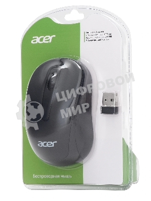 Мышь беспроводная Acer OMR133 черный, 1000 dpi, радиоканал, USB, кнопки - 3