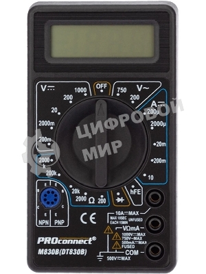 Портативный мультиметр PROconnect M830B (DT830B)