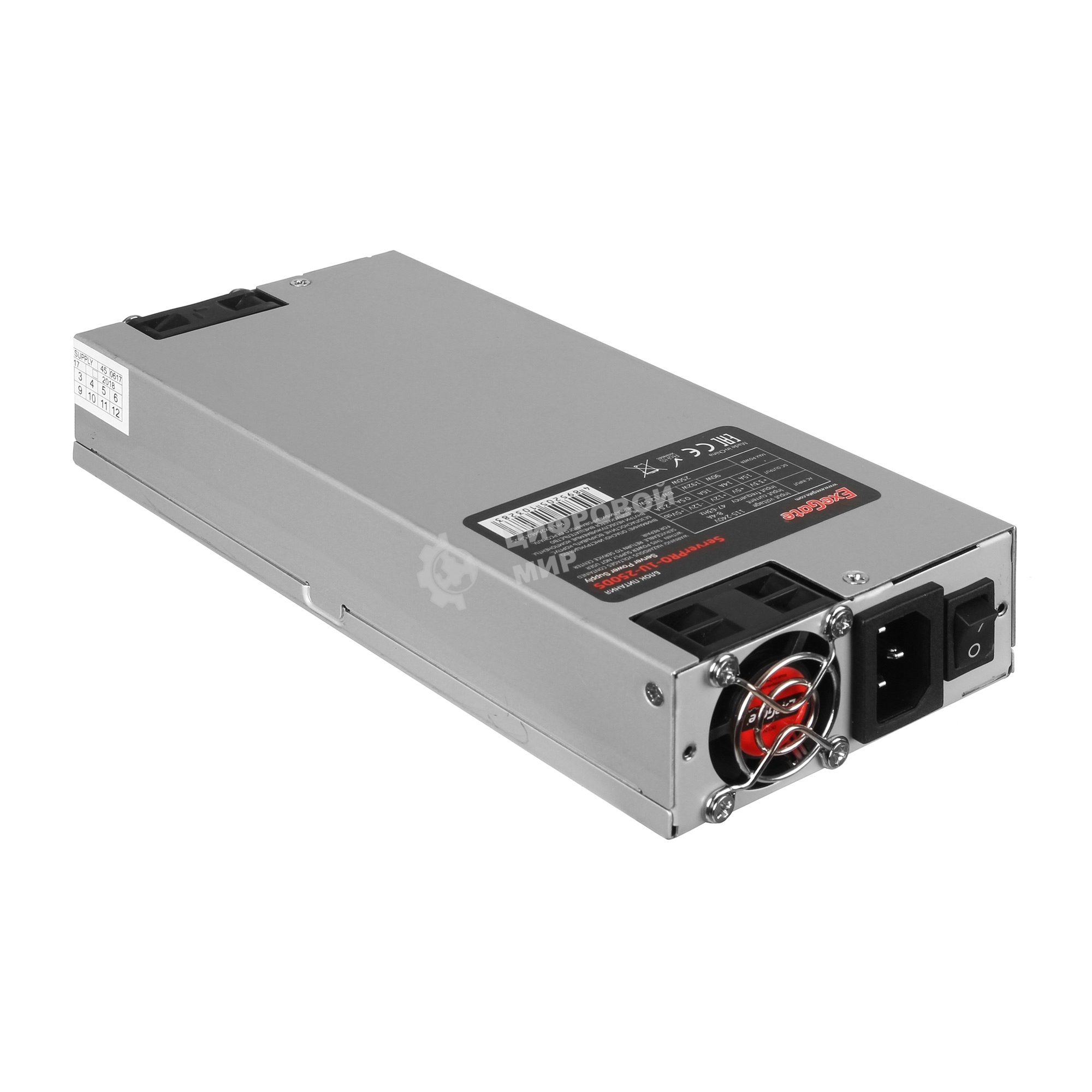 Блок питания серверный 500W ExeGate (RM-1U-500ADS) APFC, 4cm fan, 20+4pin/2x(4+4)pin, 5xSATA, 4xIDE