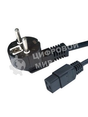 Кабель питания для UPC Gembird/Cablexpert, 1.8м, Schuko-С19, 16А, черный, с заземлением