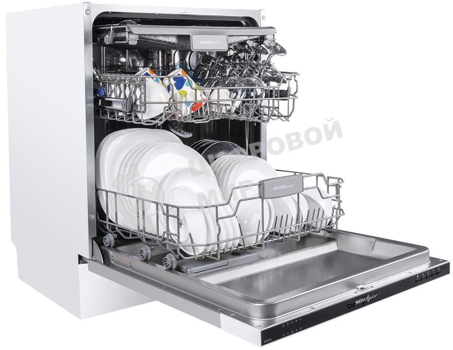 Встраиваемая посудомоечная машина HOMSair DW67M, черный, 59.8 см, 14 компл., 47 дБ, класс A++