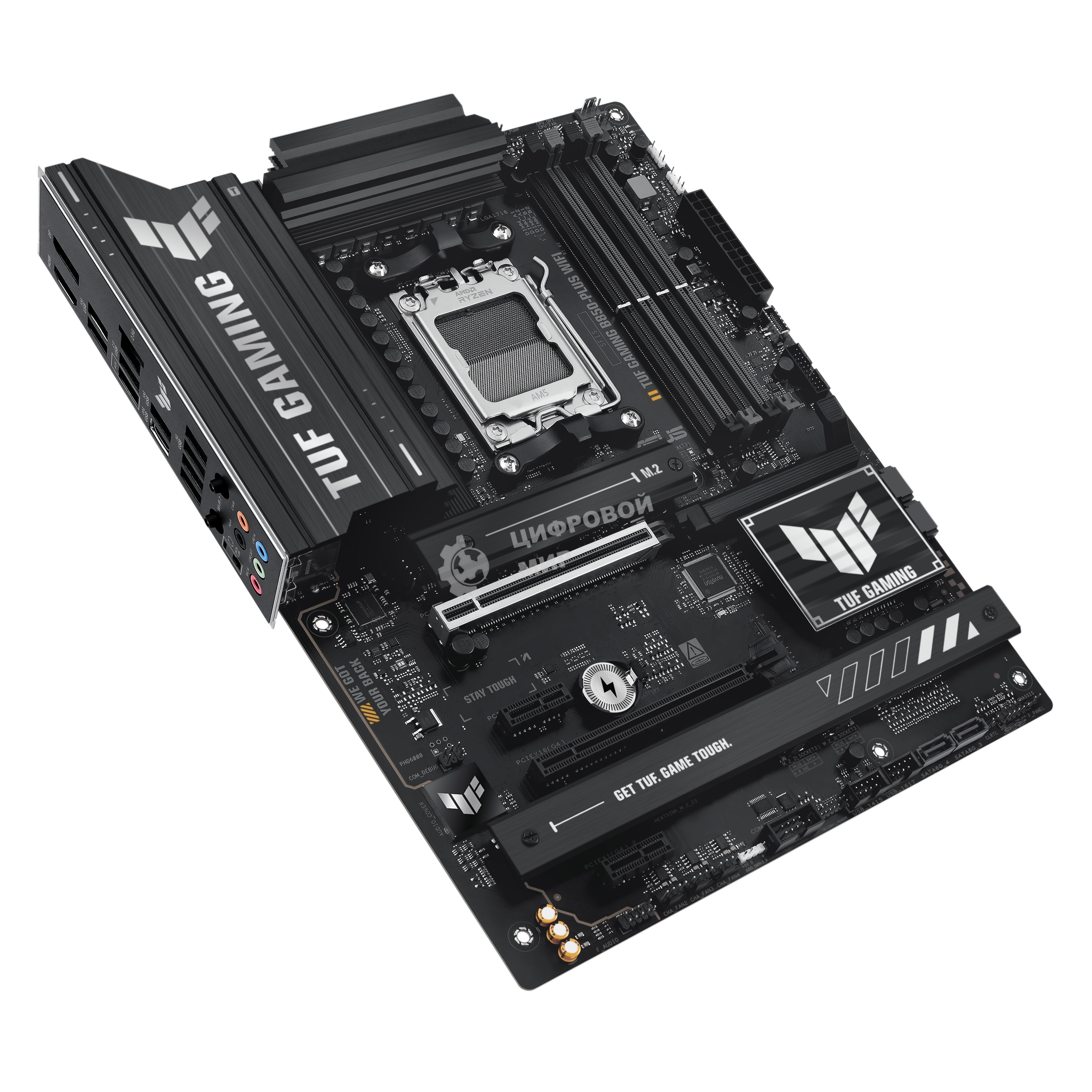 Материнская плата ASUS TUF GAMING B850-PLUS WIFI, Socket AM5, AMD B850, 4xDDR5, 4xSATA, 3xM.2, 1xPCIe 5.0 x16, 1xPCIe 4.0 x16, 2xPCIe 4.0 x1, 1xHDMI, 1xDP, 1x 2.5Gb LAN, Wi-Fi 7, 3xUSB-A 10Gbps, 4xUSB-A 5Gbps, 1xUSB-C 20Gbps, 2xUSB-A 2.0, 5x3.5 мм, 7.1, A