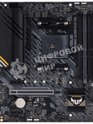 Материнская плата ASUS TUF GAMING A520M-PLUS WIFI, AM4, AMD A520, 4xDDR4, 4xSATA, 1xM.2, 1xPCIe 3.0 x16, 2xPCIe x1, 1xVGA, 1xHDMI, 1xDP, 1x 1Gb LAN, 2xUSB-A 3.2 Gen 1, 2xUSB-A 2.0, 3x3.5 мм, 7.1, mATX