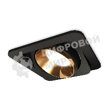 Комплект встраиваемого поворотного светильника Ambrella light XC7659024 SBK/PYG черный песок/золото желтое полированное MR16 GU5.3 (C7659, N7034)