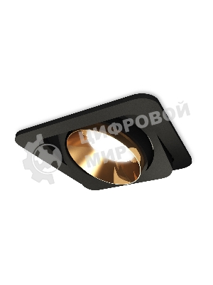 Комплект встраиваемого поворотного светильника Ambrella light XC7659024 SBK/PYG черный песок/золото желтое полированное MR16 GU5.3 (C7659, N7034)