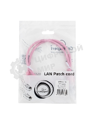 Патч-корд UTP Cablexpert cat.5e, 0.5м, литой, многожильный, розовый