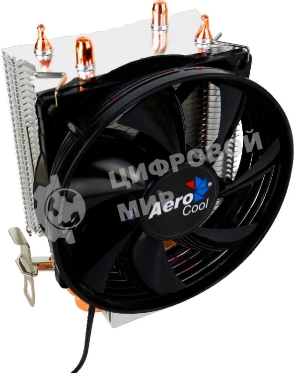 Кулер для процессора AeroCool/Formula Verkho 2 серебристый, 90 мм, алюминий/медь, 2000 об/мин, 25 дБ, 4 pin, 110 Вт, 125 мм