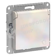 Розетка с/з со шторками с крышкой, 16А, IP20, механизм ATN000446 Schneider Electric Жемчуг
