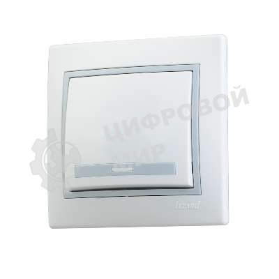 Выключатель 1-кл. СП Мира 10А IP20 бел./сер. LEZARD 701-0215-100