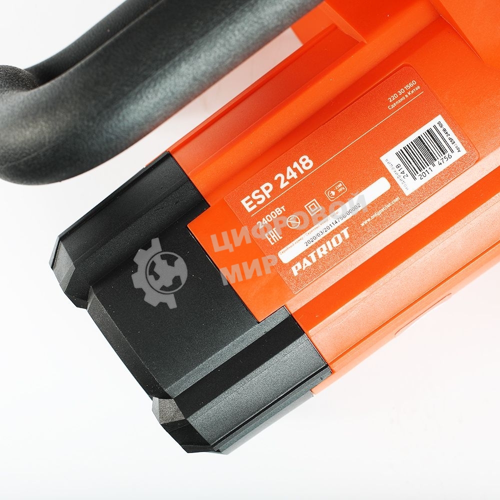 Пила цепная электрическая Patriot ESP 2418, 2400Вт, 18'/45 см, 3/8, 1,3мм 62 зв, плавный пуск, бесключевая натяжка цепи, термозащита