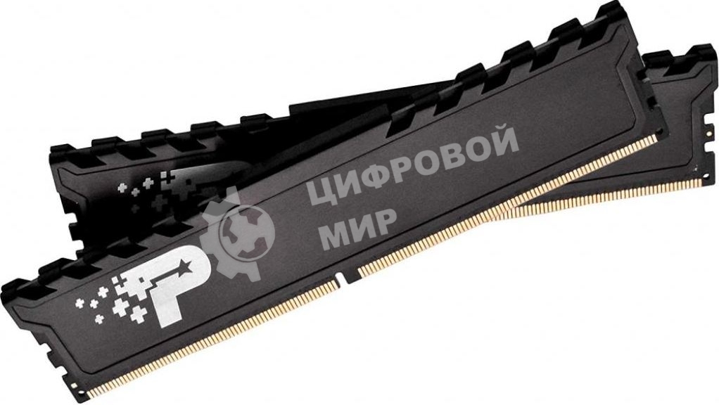 Оперативная память Patriot Signature, DDR4, 16GB (2x8 GB), 3200 MHz, CL22, DIMM, радиатор, черный
