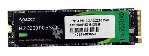 Накопитель SSD Apacer AS2280P4, 512Gb, M.2 2280, PCIe 3.0 x4, NVMe, R/W 2100/1500